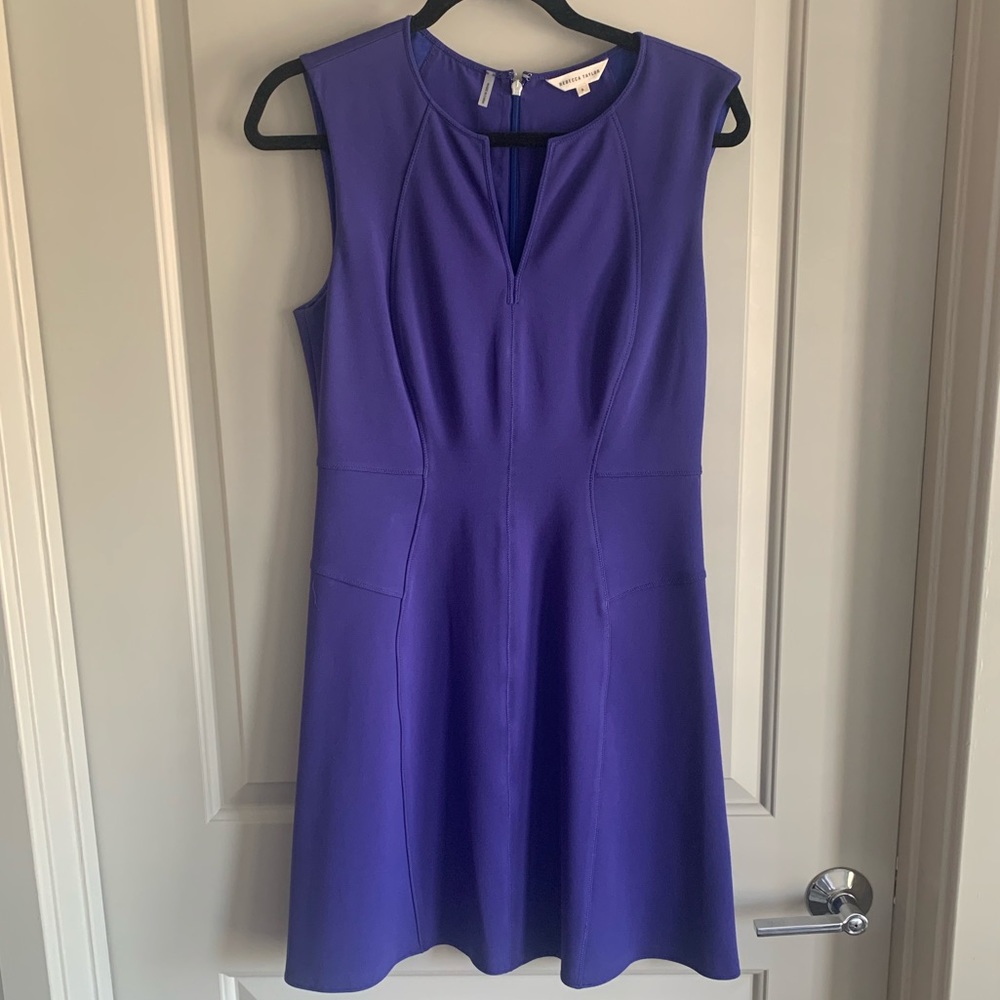 Rebecca Taylor blue-purple fit and flare dress